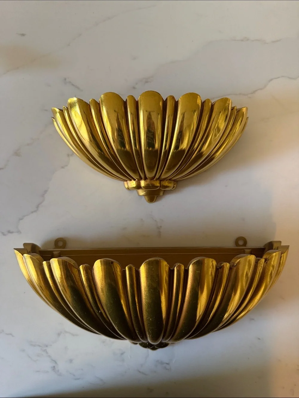 Vintage Syroco Hollywood Regency Style Wall Pockets Set of 2 Marked 1962.